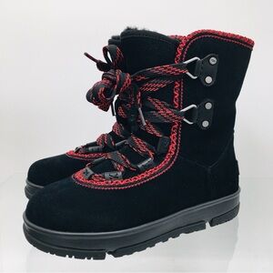 UGG classic hiker Black and Red lace Boots - size 6 snow boots